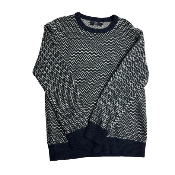 J Crew Men's Navy White Lambswool Sweater Size Large. - Picture 7 of 11
